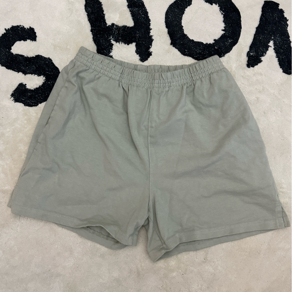 brandy melville light green fleece sweatshorts